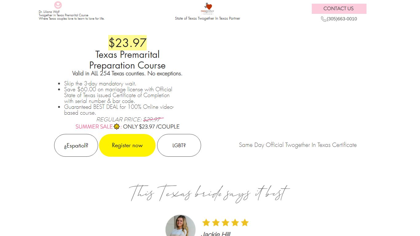 $23.97 Twogether In Texas Online Marriage Course Certificate